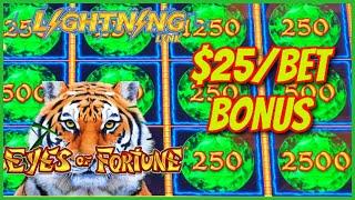 HIGH LIMIT Lightning Link EYES OF FORTUNE $25 MAX BET Bonus Rounds Slot Machine Casino