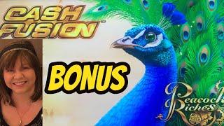 Peacock Riches-Cash Fusion slot machine bonus!