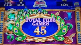 Adorned Peacock Slot Machine Bonus - 45 Free Games with Expanding Wilds, Nice Win (#3)