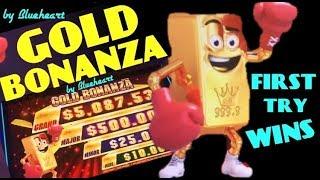 • LUCKY FIRST TRY!• GOLD BONANZA slot machine BONUS WIN and BONANZA FEATURE WINS!