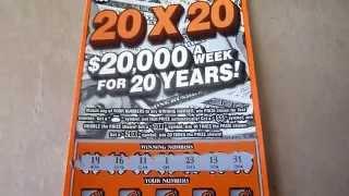 20X20 - Illinois Instant Lottery Scratch Off Ticket Video