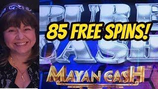 85 FREE GAMES!  PURE CASH-MAYAN CASH BONUS-RETRIGGERS
