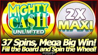 Mighty Cash Unlimited Slot Machine - 2X MAXI Won! MEGA BIG WIN! Last Spin Bonus, and Two Full Boards