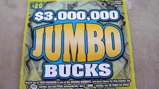 $3,000,000 Jumbo Bucks Instant Lottery Ticket -  $20 Scratch Off Scratchcard Video