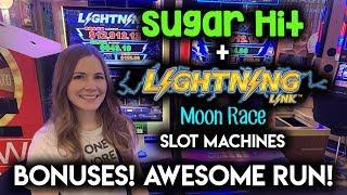 From Sweet to Sour to AWESOME!! Sugar Hit + Lightning Link Moon Race Slot Machines!!