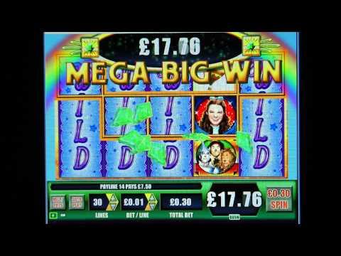 £135 MEGA BIG WIN (450 X Stake) on THE WIZARD OF OZ™ slot game at Jackpot Party®