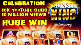 SUNSET KING SLOT!|10ksubs|10mviews - *Celebration* HUGE WIN! - Slot Machine Bonus