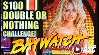 •$100 DOUBLE OR NOTHING!• BAYWATCH 3D (IGT) @THE BELLAGIO! Slot Machine Bonus