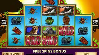 RHINO SAFARI Video Slot Casino Game with a BIG GAME FREE SPIN  BONUS • SlotMachineBonus