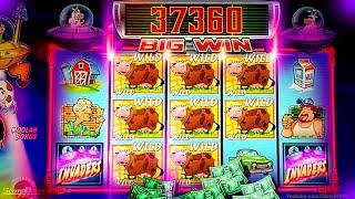 HUGE HIT INVADERS!!! Invaders Attack from the Planet Moolah - 1c SG Slots