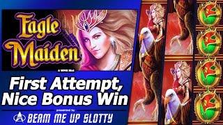 Eagle Maiden Slot - First Attempt, Live Play and Nice Free Spins Bonus Win