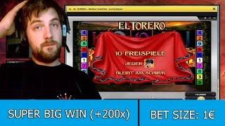 SUPER BIG WIN on El Torero Slot (Merkur) - 1€ BET!