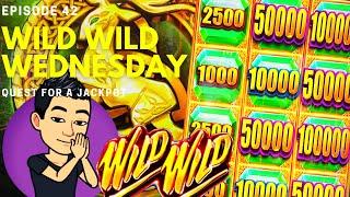 ⋆ Slots ⋆WILD WILD WEDNESDAY!⋆ Slots ⋆ QUEST FOR A JACKPOT [EP 42] ⋆ Slots ⋆ WILD WILD EMERALD Slot Machine (Aristocrat)
