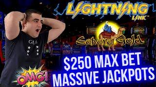 $250 Spin MASSIVE JACKPOTS On Lightning Link Slot Machine