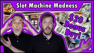 $20 Bonus Buy Slot Machine Madness! TWO Bonuses, But How Much Won? • The Jackpot Gents