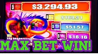 Progressive Wins! Dragon World Slot Machine, Sons of the Dragon, Max Bet, Live Play, by WMS!