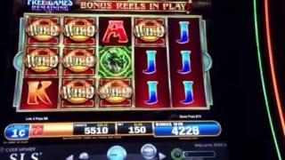 Dragon Spin Slot Machine Locking Wilds Free Spin Bonus SLS Casino Las Vegas