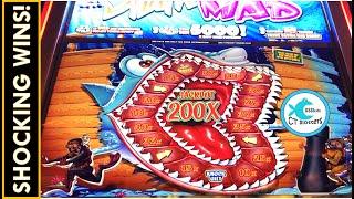 JACKPOT BONUS ROUNDS!⋆ Slots ⋆LIVE PLAY ON $2.50 & $5 BETS! SHARK RAVING MAD SLOT MACHINE PAYS @ MOHEGAN!