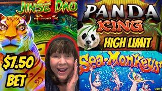 High Limit Panda King Bonus-$7.50 bet Jinse Dao & Amazing Sea Monkeys!