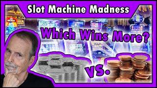 Slot Machine MADNESS! Penny or Nickel Bets? Which Wins More? • The Jackpot Gents