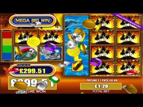 £452.40 (377 X STAKE) FORTUNES OF THE CARIBBEAN™ MEGA BIG WIN AT JACKPOT PARTY®