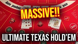 $1250 BETS!!! EPIC RUN!!! LIVE ULTIMATE TEXAS HOLDEM! Sept 20th 2022
