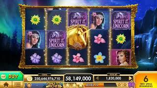 SPIRIT OF THE UNICORN Video Slot Casino Game with a RAINBOW UNICORN FREE SPIN  BONUS