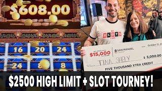 • $2500 in High Limit Room Action! • WOWZA • Rudies $15,000 Slot Tournament 2019 #AD