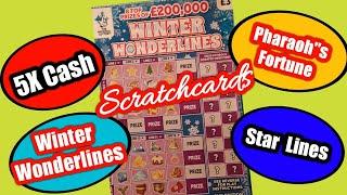 •Scratchcards•.....•Winter Wonder Lines•.....•Pharaoh's Fortune• .•5x  Cash•...•Star Lines•