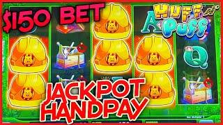 HIGH LIMIT $150 BONUS ROUND on Lock It Link Huff N' Puff ⋆ Slots ⋆JACKPOT HANDPAY Slot Machine Casin