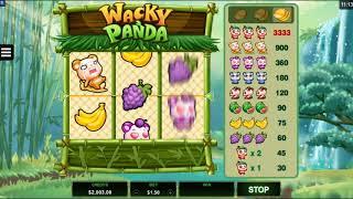 Wacky Panda Online Slot from Microgaming - 3 Reels 1 Payline - big wins!