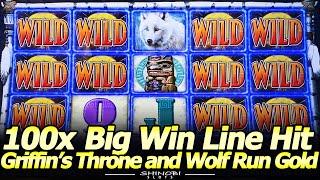 Big Win Line Hits! First Attempt playing Griffon's Throne and Wolf Run Gold Slot Machines!