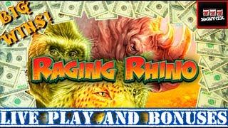 LIVE PLAY and Bonuses on Raging Rhino Slot Machine