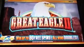 (BIG WIN) GREAT EAGLE II Slot Machine $10 BET - 55 Free Spins + RE-TRIGGER