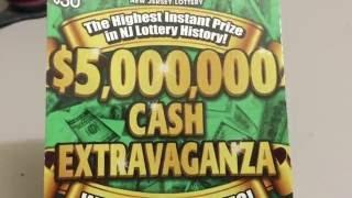 New Jersey lottery Cash Extravaganza scratch off ticket