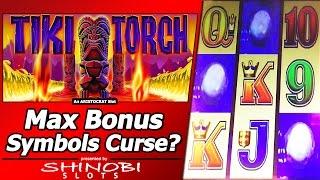 Tiki Torch Slot - Double or Nothing, Max Bonus Symbols Curse on TBT?