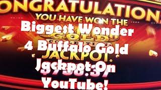 *Never Seen ON YouTube 3 Super Free Bonuses In A Row Caught Live*Huge Buffalo Gold Wonder 4 Jackpot*