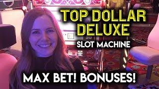 MAX BET! BONUSES + 3X Multiplier!!! Top Dollar Deluxe! Slot Machine!