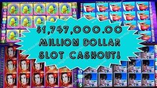 •$1,747,000 Million Dollar Slot Machine Cashout Jackpot, Handpay Aristocrat, IGT WMS Mr Cashman • Si
