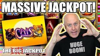 MASSIVE WIN! •Cats Slot Machine •Bonus Round! | The Big Jackpot