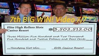 •Slot Handpay Jackpot $3.5 Million Dollar 7/7 Vegas Casino Elite High Roller Video Slot Machine • Si