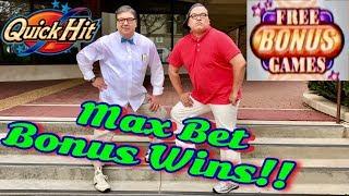 •MAX BET•Quick Hit Slot Machine, Jackpot Wins! Bonuses, Line Hits! Season 3 Episode 5, Live Play!