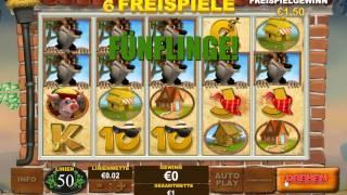 Piggies and the Wolf Slot - Freespin Feature  - Big Win 191x Bet