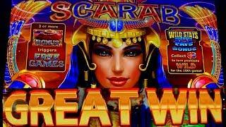 HIGH LIMIT $7.50 Bets on Scarab Slot Machine - Winning at Park MGM w/ Mom!