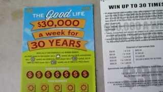 The Good Life - $30,000 a Week for 30 Years - Illinois Lottery $30 Instant Scratchcard Ticket