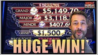 5 DRAGONS HIGH LIMIT! IT'S A HANDPAY JACKPOT! I love these slots!!