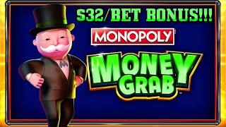 High Limit Monopoly Money Grab ~ $32 Bonus Round Slot Machine Casino