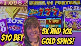 5 X and 10X Wheel of Fortune Gold Spins!