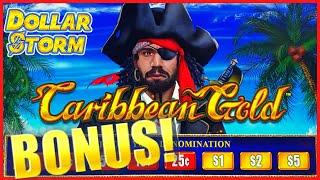 HIGH LIMIT Dollar Storm Caribbean Gold ⋆ Slots ⋆️ $18.75 SPIN BONUS ROUND Slot Machine Casino