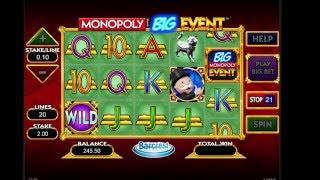 WMS  Monopoly Big Event Slot REVIEW Featuring Big Wins With FREE Coins